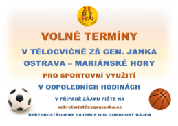 Obrázek pro příspěvek Volné termíny v tělocvičně ZŠ Gen. Janka